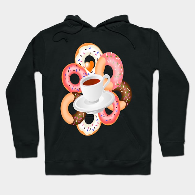 Coffee and Doughnuts En L'air Hoodie by RoxanneG